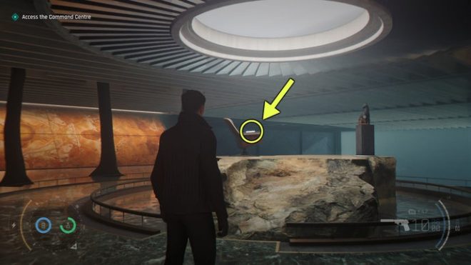 A screenshot from 007 First Light, showing the location of the Sir Nicholas Webb Intel in the Wave Of The Future Chapter.