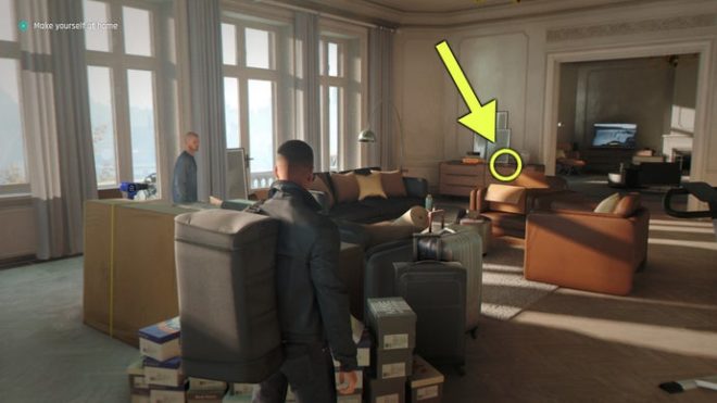 A screenshot from 007 First Light, showing the location of the Monroe Intel.
