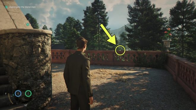 A screenshot from 007 First Light, showing the location of the Ace Of Acorns Card.