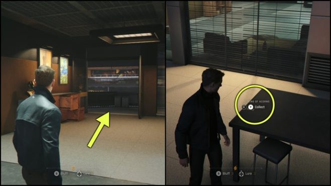A screenshot from 007 First Light, showing the location of the King Of Acorns Card.