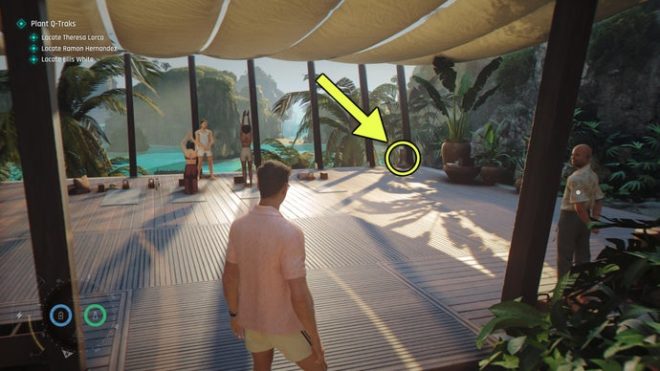 A screenshot from 007 First Light, showing the location of the 8 Of Shields Card.