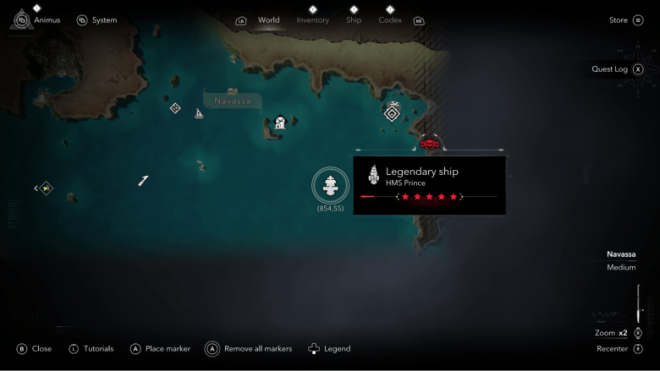 HMS Prince's Location