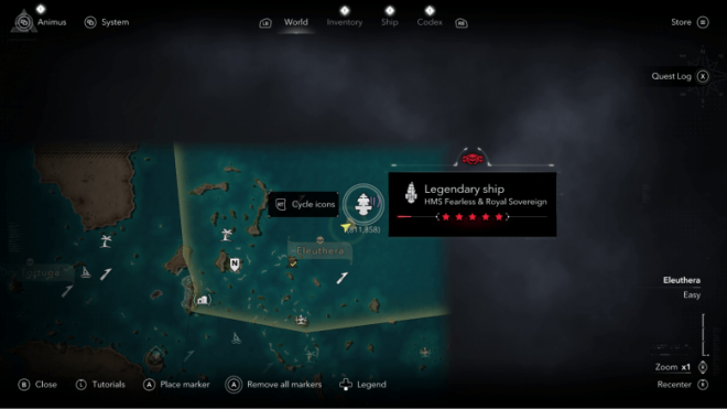 HMS Fearless and Royal Sovereign's Location