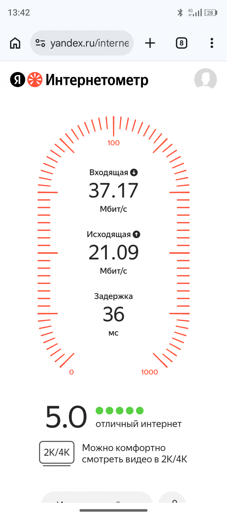 Скорость мобильного интернета