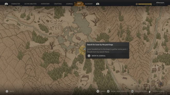 The Deep Down quest is shown on the map in The Blood of Dawnwalker.