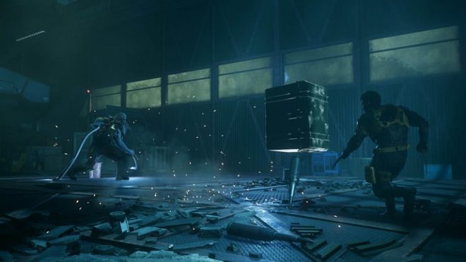 wolverine logan dodging omega red throwing debris