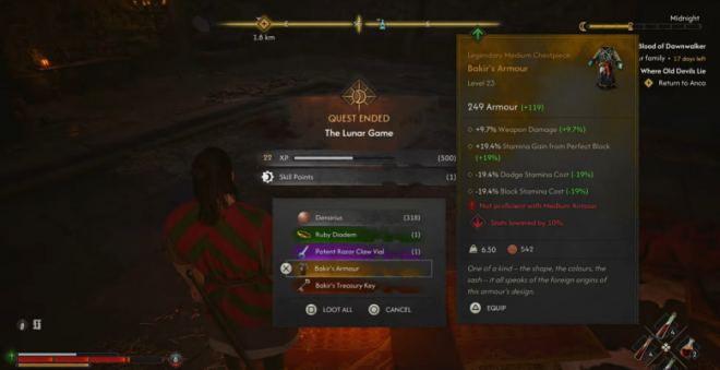 Bakir's Armour Loot