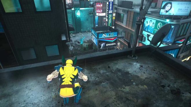 Logan on a rooftop in Japan in Marvel's Wolverine.