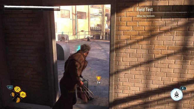 Logan in a doorway on a rooftop in Marvel's Wolverine.