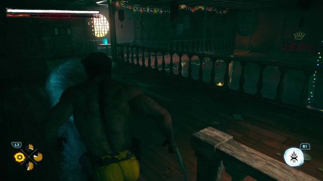 Logan upstairs in Tyger's bar in Marvel's Wolverine.
