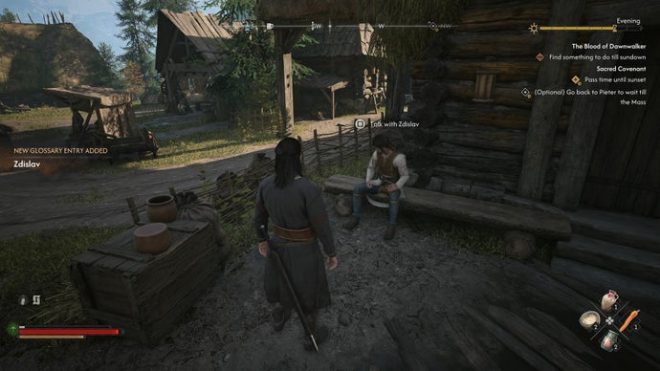 Coen approaches Zdislav in The Blood of Dawnwalker.