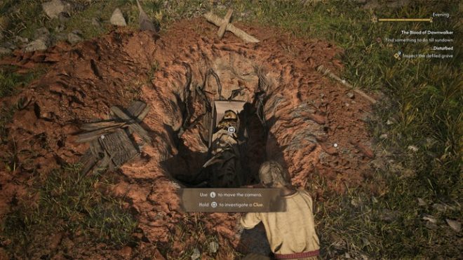 Coen inspects a grave in The Blood of Dawnwalker.