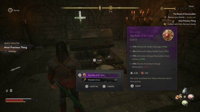 Coen is shown retrieving the Relic of St Tyna in The Blood of Dawnwalker.