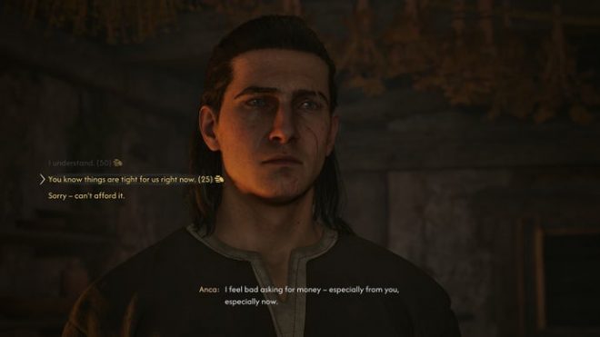 Coen is shown haggling with Anca in The Blood of Dawnwalker.