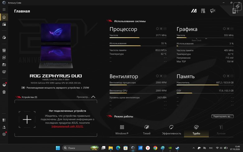 Обзор игрового ноутбука ASUS ROG Zephyrus DUO 2026